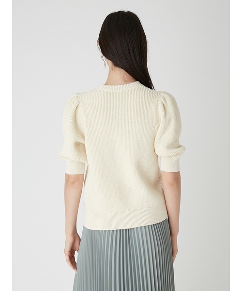「Mila Owen」 半袖ニット 1 ホワイト レディース_画像9