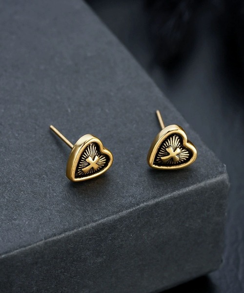ピアス 「456753」エッジハートクロスピアス(RZ) レディース メンズ