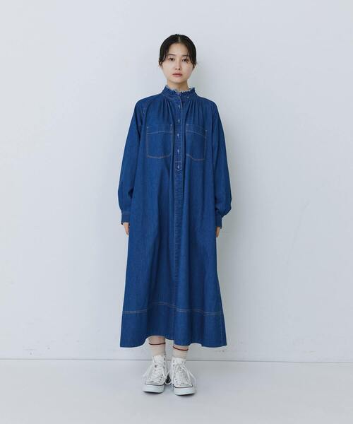 conges payes adieu TRISTESSE デニム長袖ワンピース conges payes ADIEU TRISTESSE（コンジェペイエアデュートリステス