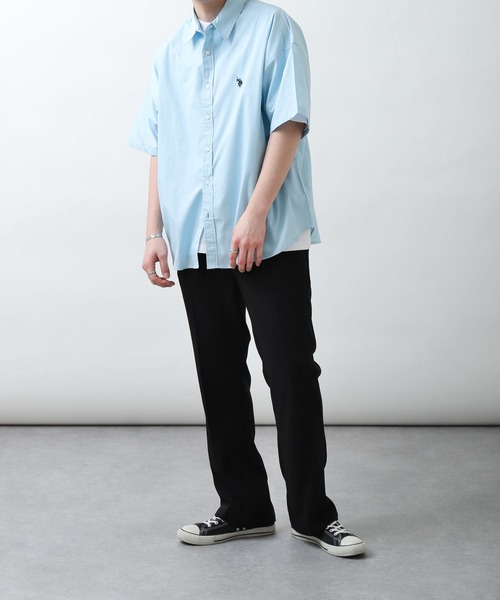 「U.S. POLO ASSN.」 半袖シャツ MEDIUM ブルー メンズ_画像4