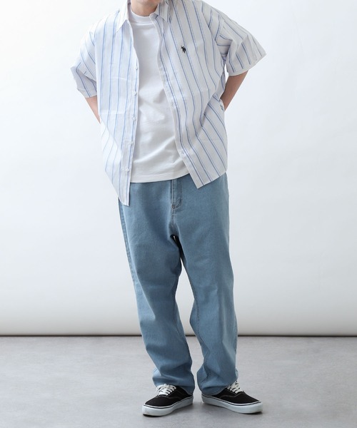 「U.S. POLO ASSN.」 半袖シャツ MEDIUM ブルー メンズ_画像5