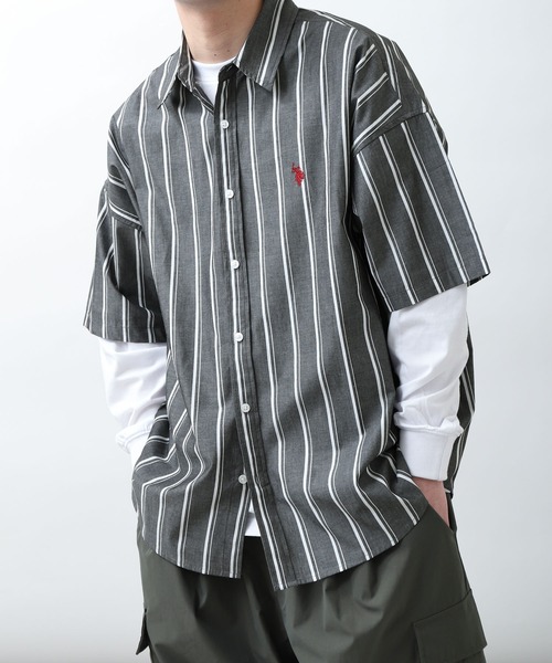 「U.S. POLO ASSN.」 半袖シャツ MEDIUM ブルー メンズ_画像9