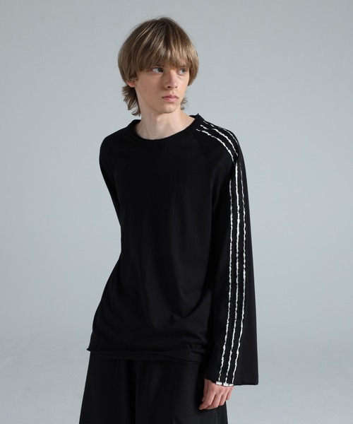Y-3 tシャツ RAW EDGE 3 STRIPES LONG SLEEVE TEE メンズ レディース 
