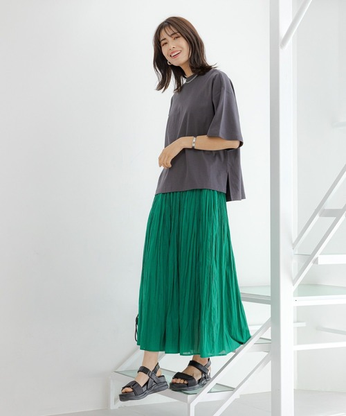 「Elura」 フレアスカート FREE チャコールグレー レディース_画像8