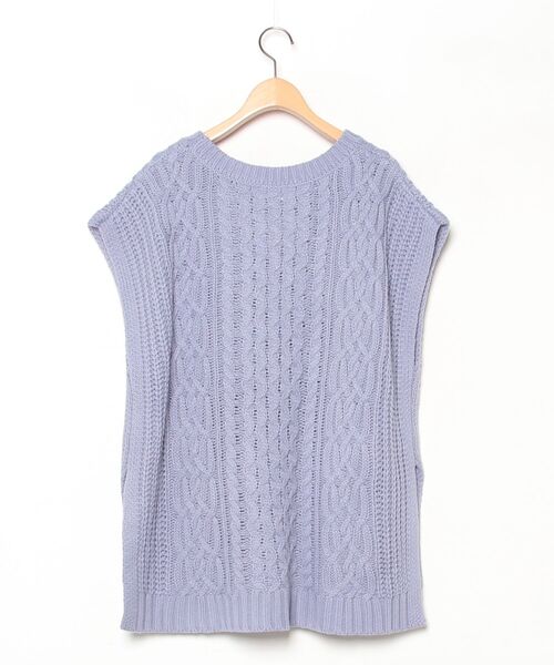 「andme」 ニットベスト M ブルー レディース_画像2