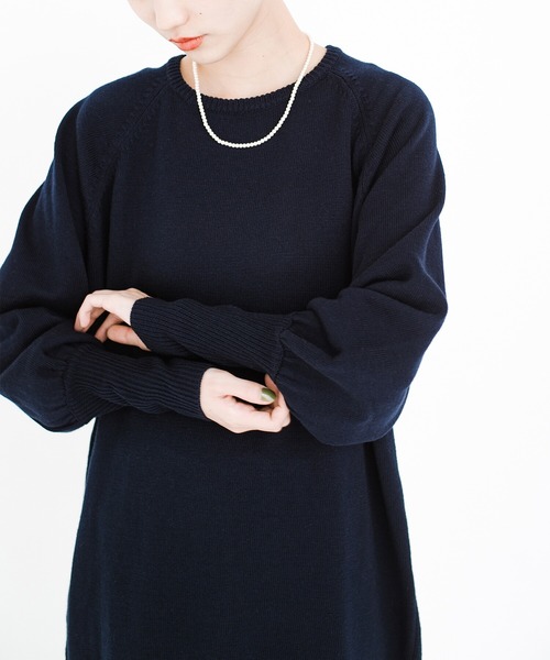 「haco!」 ニットワンピース LARGE ネイビー レディース_画像2