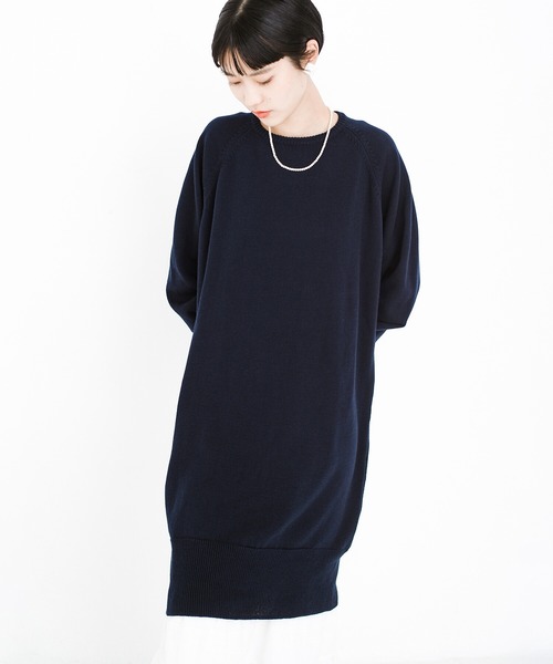 「haco!」 ニットワンピース LARGE ネイビー レディース_画像8