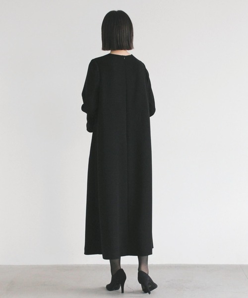 「kaene」 長袖ワンピース 36 ブラック レディース_画像3