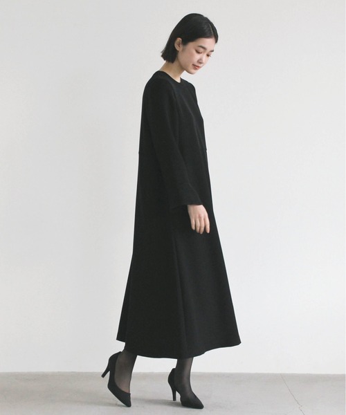 「kaene」 長袖ワンピース 36 ブラック レディース_画像6