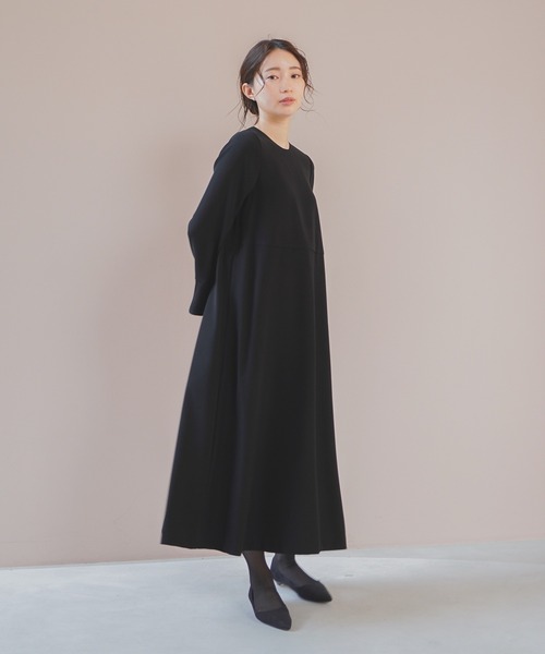 「kaene」 長袖ワンピース 36 ブラック レディース_画像9