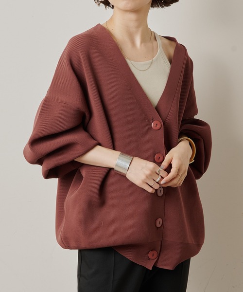 「Omekashi」 ニットカーディガン FREE ネイビー レディース_画像9