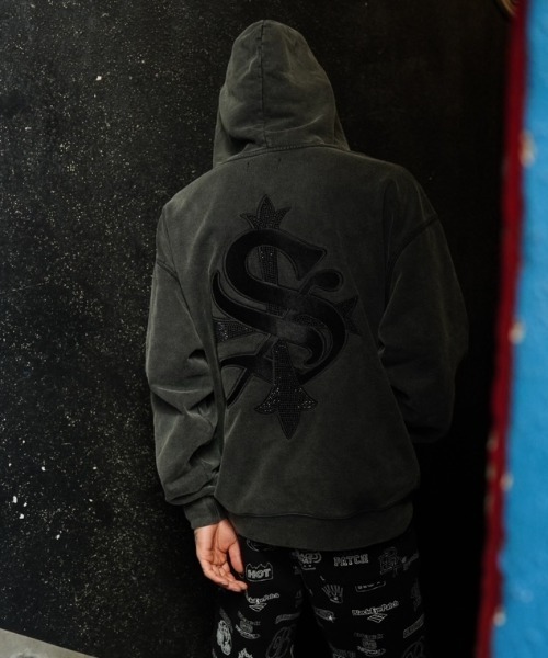 「SUPPLIER」 ジップアップパーカー L ブラック メンズ_画像8