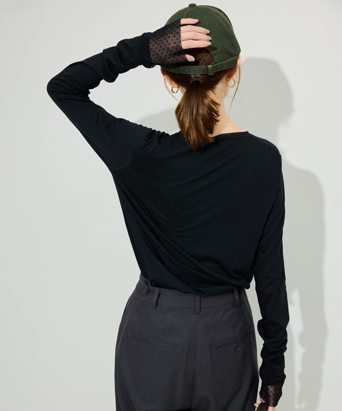 「SLOBE IENA」 長袖カットソー FREE ブラック レディース_画像5