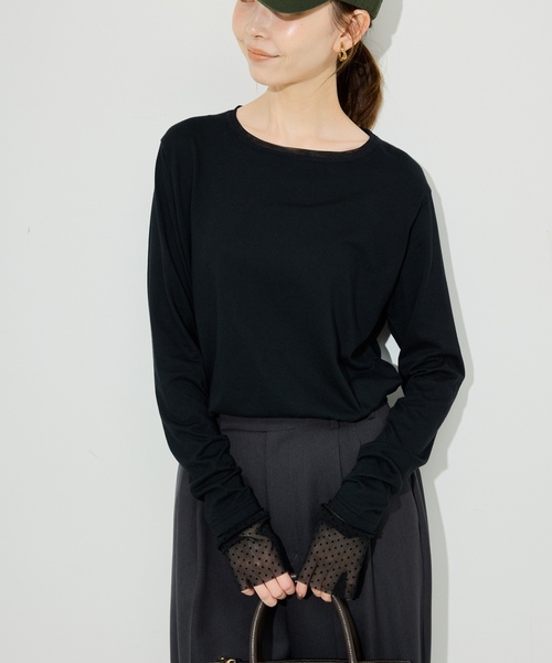 「SLOBE IENA」 長袖カットソー FREE ブラック レディース_画像7