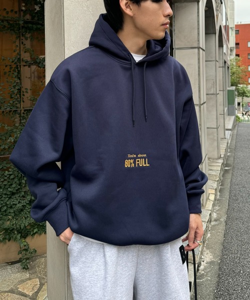overE/プルオーバーコンパクトパーカー/ネイビー96 M0960 フハクコンビBIGプルオーバーパーカー(M ネイビー): トップス
