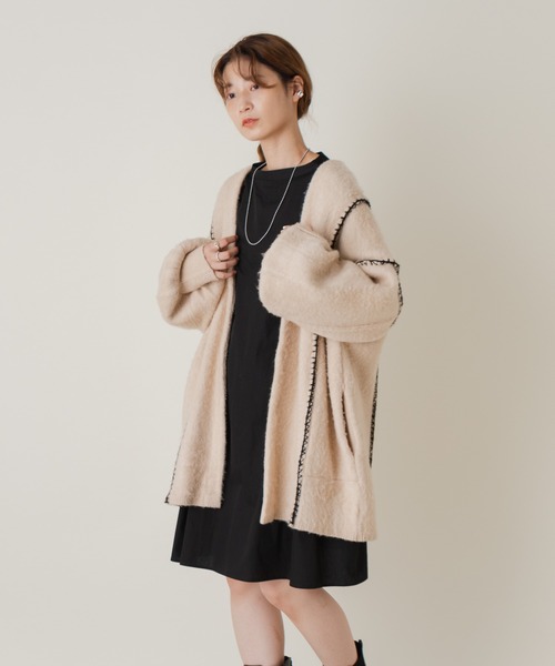 「Kastane」 ニットカーディガン FREE サックスブルー レディース_画像3