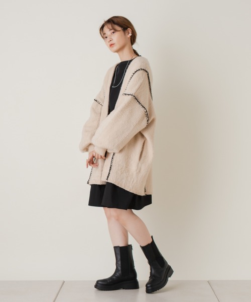 「Kastane」 ニットカーディガン FREE サックスブルー レディース_画像5