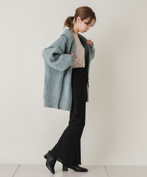 「Kastane」 ニットカーディガン FREE サックスブルー レディース_画像7