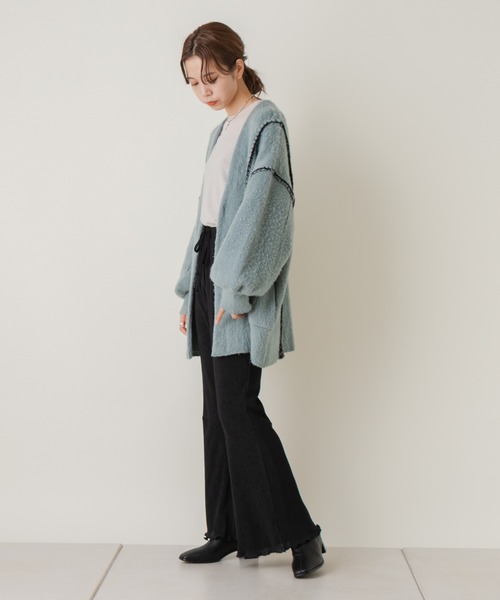 「Kastane」 ニットカーディガン FREE サックスブルー レディース_画像8