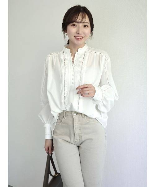 anuans（アニュアンス） ブラウス シャツ ピンタックギャザー