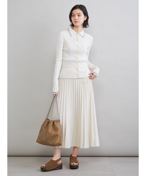 逃げ恥着用  新品 ミラオーウェン リブニット カーディガン Mila Owen（ミラオーウェン） カーディガン ポロ衿リブニット