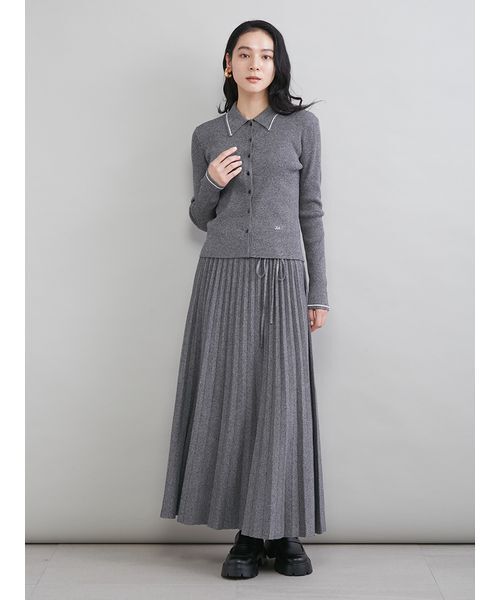 ★24時間限定お値下げ★【新品】Mila owen ポロ衿リブニットプルオーバー Mila Owen - 新品タグ付 ポロ衿リブニットプルオーバー 白 Mila Owenの
