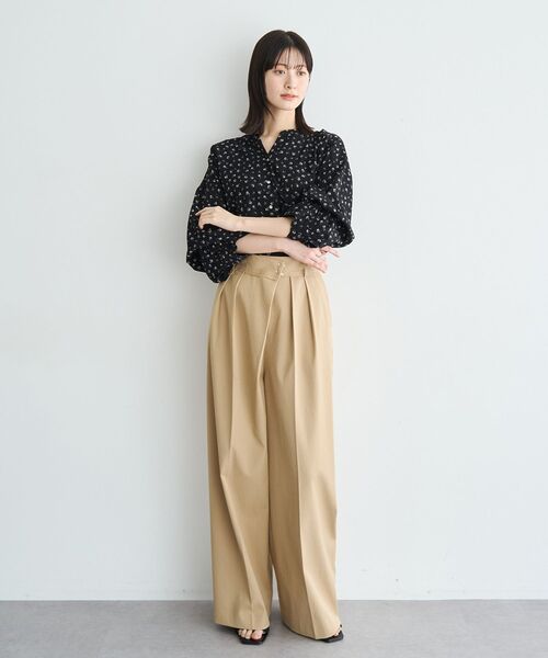 YECCA VECCA（イェッカヴェッカ） ブラウス シャツ 2wayボリューム袖花