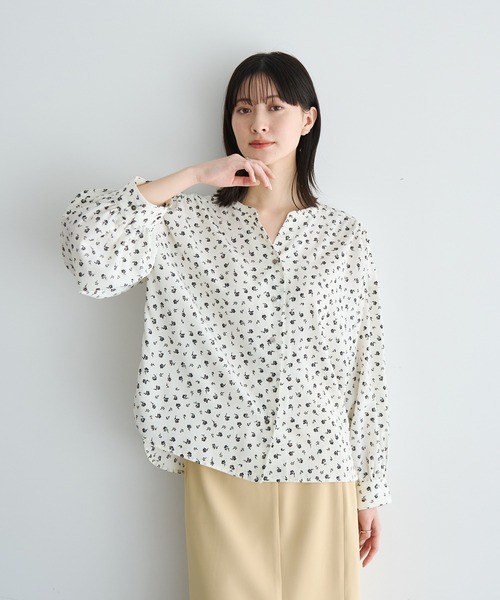 YECCA VECCA（イェッカヴェッカ） ブラウス シャツ 2wayボリューム袖花 