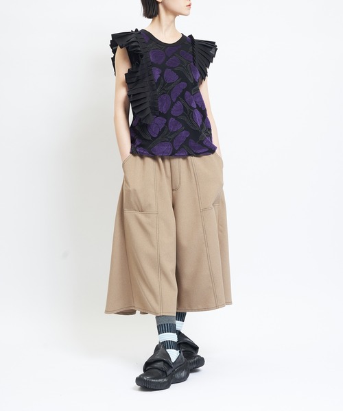 ワイドパンツ パンツ トロフレアパンツ レディース メンズの画像