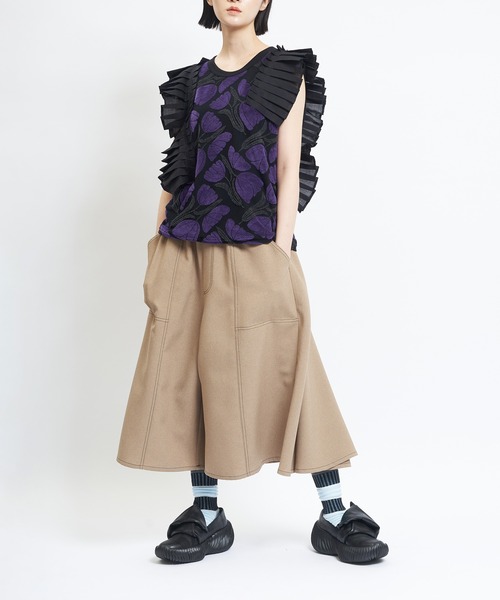 ワイドパンツ パンツ トロフレアパンツ レディース メンズの画像