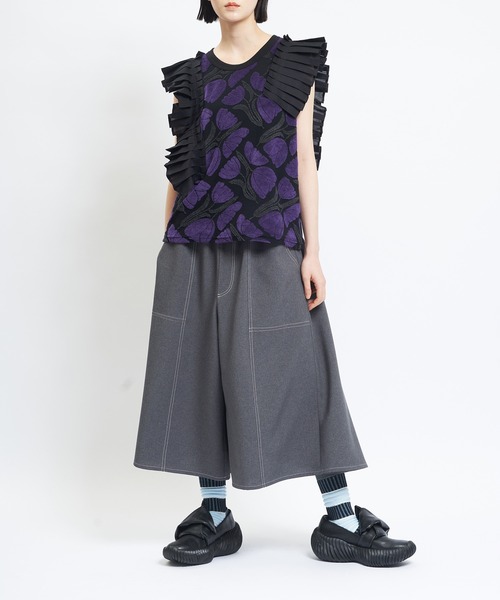 ワイドパンツ パンツ トロフレアパンツ レディース メンズの画像