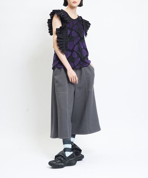 ワイドパンツ パンツ トロフレアパンツ レディース メンズの画像