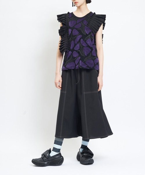 ワイドパンツ パンツ トロフレアパンツ レディース メンズの画像