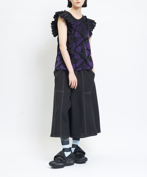 ワイドパンツ パンツ トロフレアパンツ レディース メンズの画像