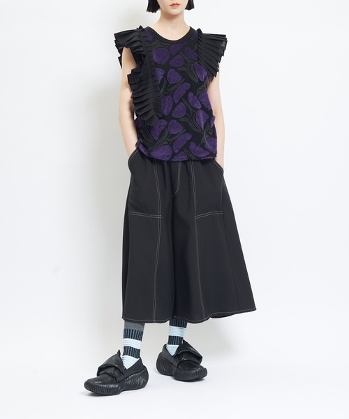 ワイドパンツ パンツ トロフレアパンツ レディース メンズの画像