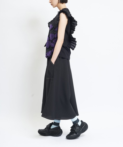 ワイドパンツ パンツ トロフレアパンツ レディース メンズの画像
