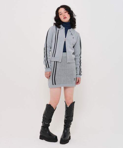 「TINA:JOJUN」 ニットスカート M チャコール レディース_画像3