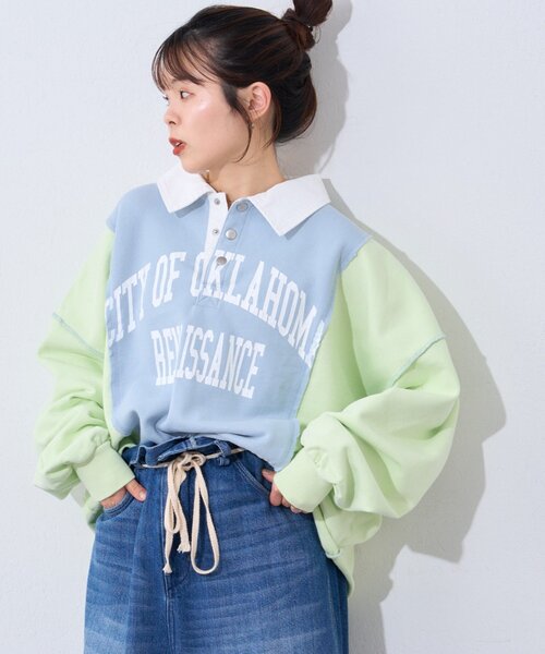 【新品】チャオパニックティピー エシンタ リメイクライクスウェット切替ブルゾン CIAOPANIC TYPY（チャオパニックティピー） tシャツ 「etsinta
