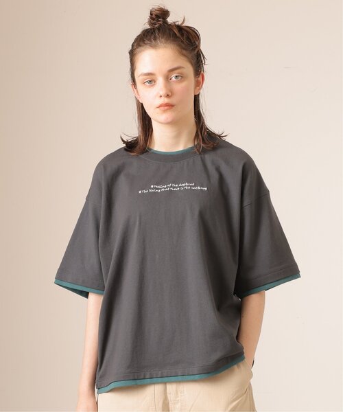 「DOUBLE NAME」 半袖Tシャツ FREE ブラック レディース_画像2