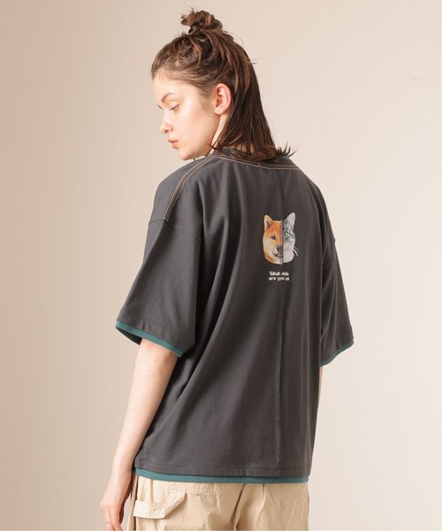 「DOUBLE NAME」 半袖Tシャツ FREE ブラック レディース_画像9