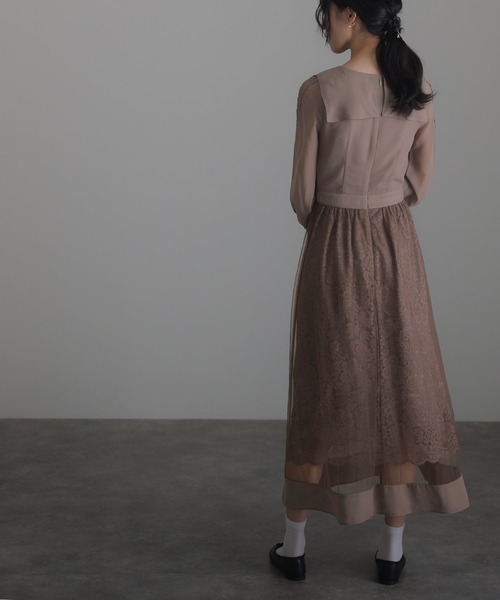 「atlo」 「PourVous」長袖ワンピース L パープル レディースの画像