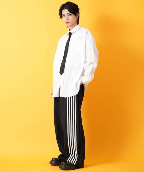 「ankoROCK」 「addup」イージーパンツ ONESIZE ブラック×ホワイト メンズの画像