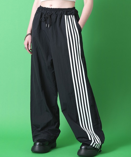 「ankoROCK」 「addup」イージーパンツ ONESIZE ブラック×ホワイト メンズの画像