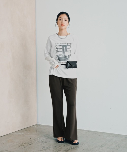 LEPSIM（レプシィム） tシャツ 袖レースレイヤード長袖T 645485