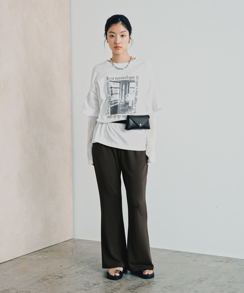 LEPSIM（レプシィム） tシャツ 袖レースレイヤード長袖T 645485