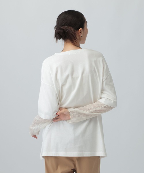 LEPSIM（レプシィム） tシャツ 袖レースレイヤード長袖T 645485