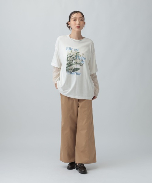 LEPSIM（レプシィム） tシャツ 袖レースレイヤード長袖T 645485