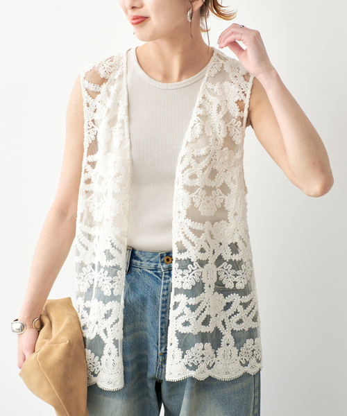 Spick and Span ベスト　きれいです Spick＆Span（スピック アンド スパン） ベスト ジレ クロッシェベスト