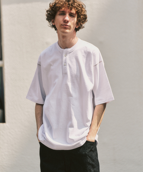 417 EDIFICE（フォーワンセブンエディフィス） ヘンリーネック tシャツ