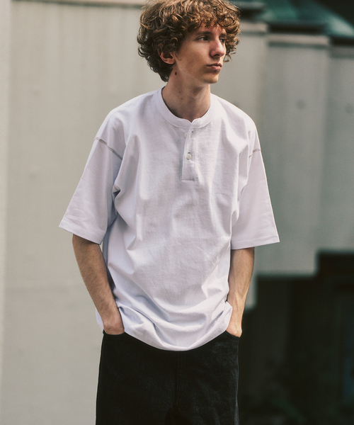 417 EDIFICE（フォーワンセブンエディフィス） ヘンリーネック tシャツ